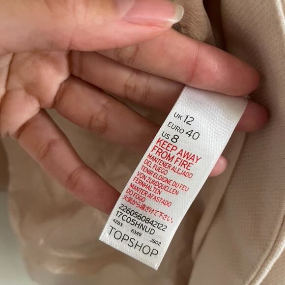 Topshop Jacket Women's 8 Molly Blazer Light Pink Workwear Casual Open Front - Picture 9 of 10